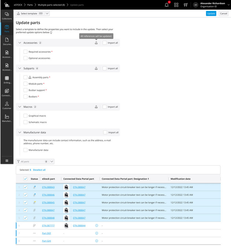 Update parts EPLAN collaboration apps